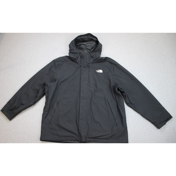 The North Face Jacket Mens 2XL Black Lined Pockets Hooded Full Zip
